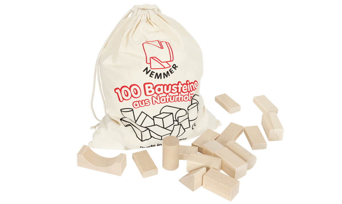 Bild 1 - 100 Natur Holzbausteine